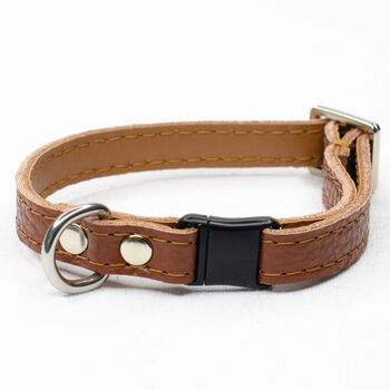 Adjustable Soft Leather Safety Cat Collar, 3 of 6