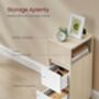 Slim Bedside Table With Drawers And Open Compartment, thumbnail 5 of 9