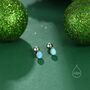 Sterling Silver Tiny Blue Opal Droplet Screw Back Earrings, thumbnail 1 of 10