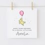Personalised Winnie The Pooh Niece 3rd Birthday Card Pink Balloon *Age Options, thumbnail 1 of 3