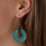 Bohemian Antique Bronze And Turquoise Drop Earrings, thumbnail 1 of 3