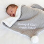 Personalised Twins Cable Knit Pom Pom Blankets, thumbnail 9 of 12