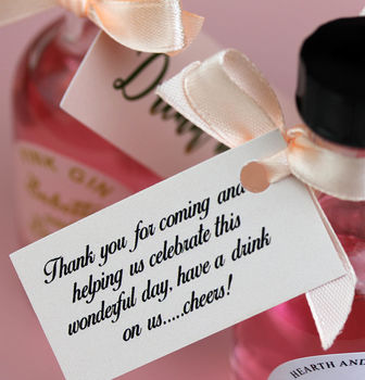 Personalised Pink Gin Wedding Favours In Blush And Gold, 3 of 5