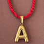 Personalised Initial Charm Rope Style Red Cord Long Necklace, thumbnail 3 of 7