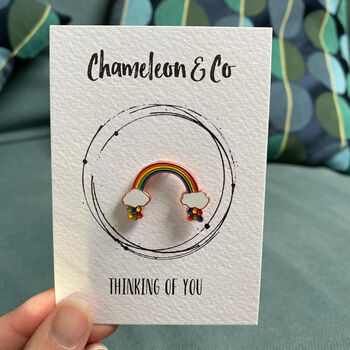 'Thinking Of You' Rainbow Pin Gift For Friend, 2 of 8
