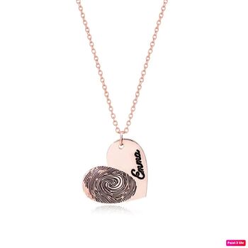 Custom Fingerprint Necklace With Engraved Name, 3 of 5