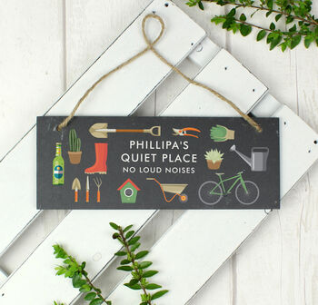 Personalised Hanging Slate Plaque Garden Sign, 5 of 6