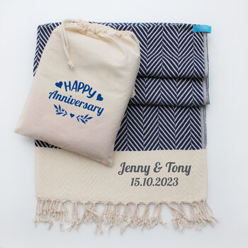 Personalised Soft Cotton Throw, Cotton Anniversary Gift, 7 of 11