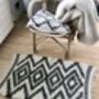 Scandinavian Style Handwoven Sheep Wool Checkerboard Rug, thumbnail 5 of 6