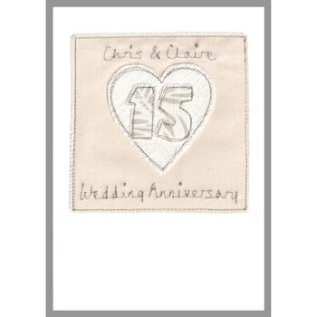 Personalised 15th Crystal Wedding Anniversary Card, 7 of 11