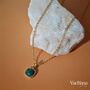 Square Malachite Gemstone Pendant Necklace, thumbnail 7 of 9