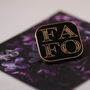 Fafo Square Enamel Pin Black Or White, thumbnail 4 of 12