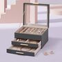 Three Layer Jewellery Organiser Box Case With Drawers, thumbnail 3 of 12