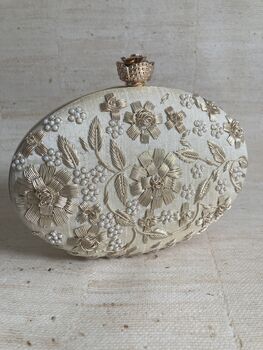 Gold Oval Handcrafted Clutch Bag, 2 of 10