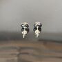 Pink Abstract Fused Glass Sterling Silver Stud Earrings, thumbnail 8 of 10