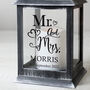 Personalised Mr And Mrs Black Candle Lantern, thumbnail 2 of 4