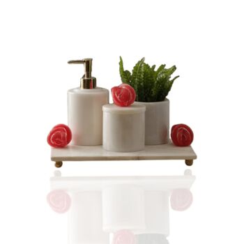 Handmade White Marble Bathroom Set, 2 of 2