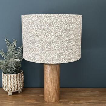 Swinley Natural Damask Patterned Drum Lampshades, 8 of 9