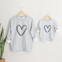 Mama And Mini Heart Matching Sweatshirts, thumbnail 1 of 4