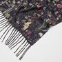 Wolf Garden Navy Scarf With Tassels, thumbnail 3 of 4
