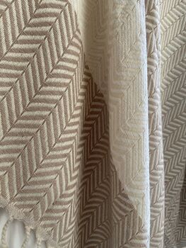 Zigzag Design Cream Soft Sofa Throw, 3 of 10