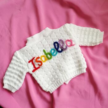 Rainbow Name Cardigan For Baby, 6 of 10