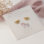 Gold Plated Unicorn Stud Earrings, thumbnail 4 of 11