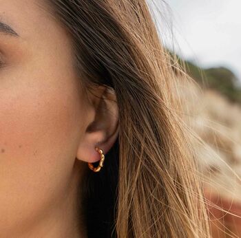 Ripple Wavy Texture Hoops, 3 of 5