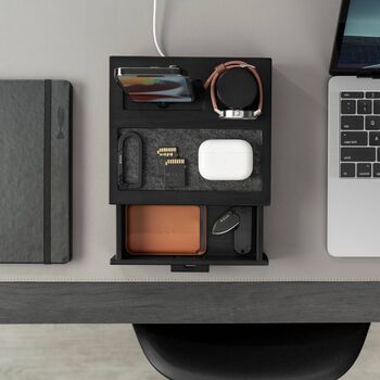 Wooden Docking Station Christmas Gift For Men Black, 3 of 7