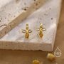 Sterling Silver Dainty Ribbon Bow Huggie Hoop Earrings, thumbnail 2 of 11