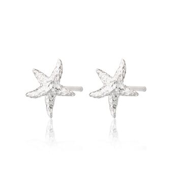 Sterling Silver Starfish Stud Earrings, 2 of 4