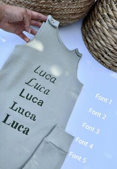 Summer Personalised Child Ribbed Sets | Embroidered Set, 10 of 10