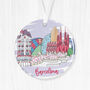 Personalised Barcelona Skyline Ceramic Ornament, thumbnail 2 of 5