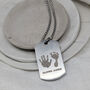 Handprint Footprint Dog Tag Stainless Steel Necklace, thumbnail 3 of 6