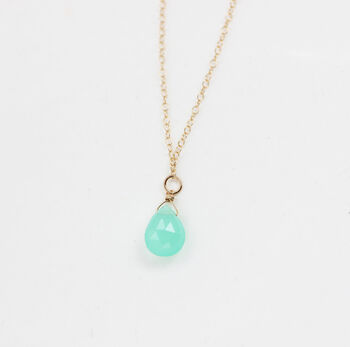 Gold Filled Chrysoprase Drop Necklace, 2 of 9