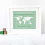Personalised 'Welcome To The World' Map Print, thumbnail 1 of 11