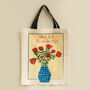 Personalised Hand Drawn Floral Canvas Tote Bag With Custom Phrase, thumbnail 4 of 5