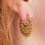 Flat Detailed Gold Filigree Hoop, 18 K Gold Vermeil, thumbnail 7 of 11