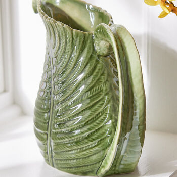Botanical Green Leaf Jug Vase, 4 of 4