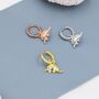 Sterling Silver Dinosaur Dangle Hoop Earrings, thumbnail 6 of 12