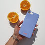 Blue And Terracotta Orange Personalised Phone Case, thumbnail 1 of 5
