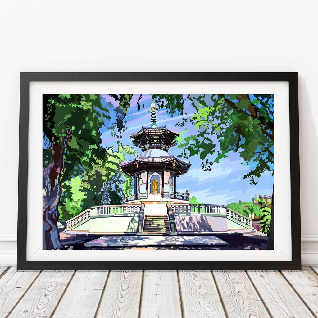 Peace Pagoda, Battersea Park Illustration Art Print By Tomartacus