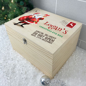 Personalised Cartoon Santa Christmas Eve Box Five Sizes, 4 of 8