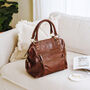 Leather Tote With Zip Pocket, Tan, thumbnail 1 of 7