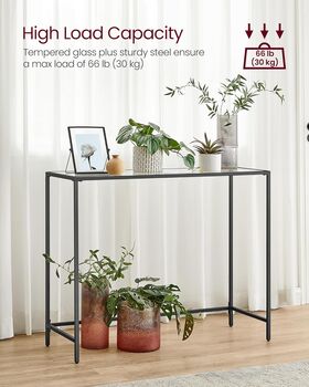 Modern Tempered Glass Console Table, 7 of 9