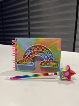 Rainbow Popper Notebook, Star Popper Pen, Christmas Eve Box, Stocking Fillers, 4 of 4