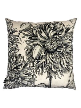 Antique White Velvet Poppy Cushion, 2 of 7