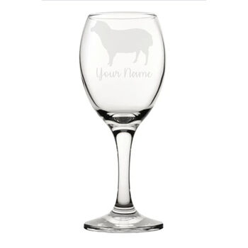 Personalised Sheep Engraved Glass, 3 of 5