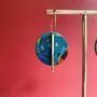 Handmade Leather Full Moon Dangly Colourful Earrings Marbled, thumbnail 6 of 8