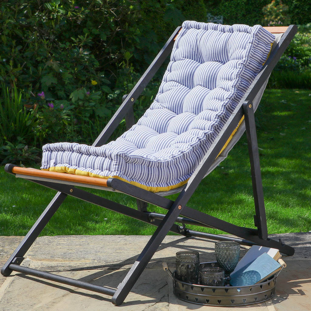 Reversible Stripe Garden Bench Pad By Dibor